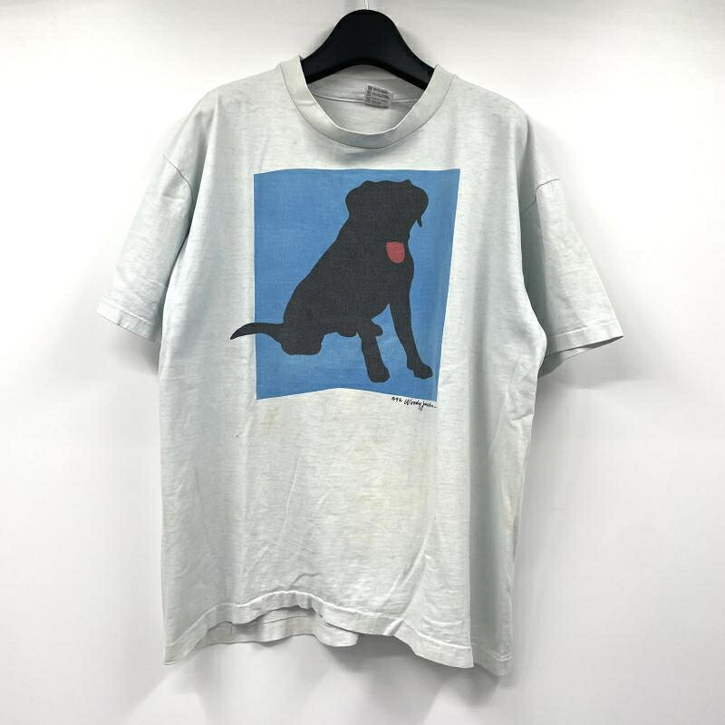 【中古】90s Woody Jackson アニマルアートプルオーバー 大きさL anvill上半身 USA製 水色 ウッディジャクソン[17]