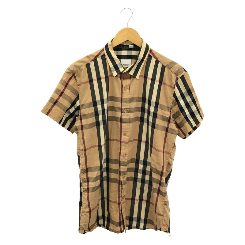 【中古】BURBERRY ノバチェック半袖プルオーバー 大きさL バーバリー[24]