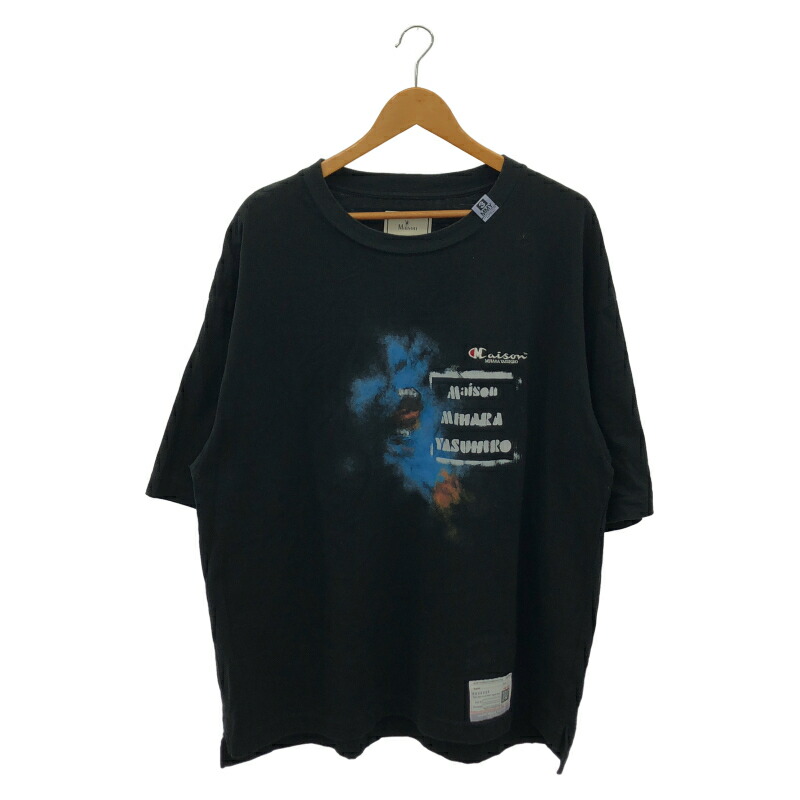 【中古】MIHARA YASUHIRO S/S Tee 黒いこと 大きさ48 A10TS703 ミカラ ヤスヒロ[24]