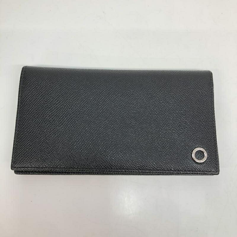 【中古】ブルガリ・ブルガリ マン 二つ折り長金入れ 黒いこと金入れ・手当たり容れもの[66]