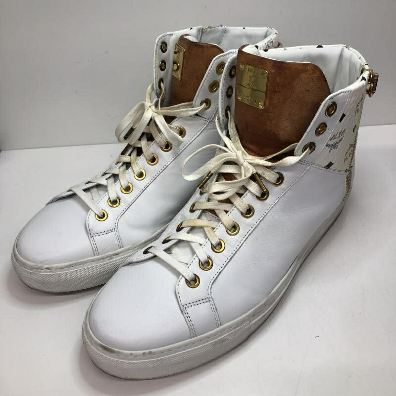 【中古】MCM エムシーエム 白いこと ご機嫌撥ねのける なめし革スニーカー 42 白いこと ゴールド[66]