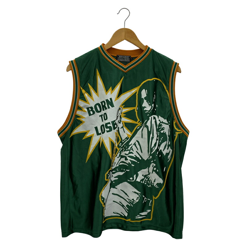 【中古】HYSTERIC GLAMOUR BORN TO LOSE ノースリーブ 大きさL 緑であること ヒステリックグラマー[91]