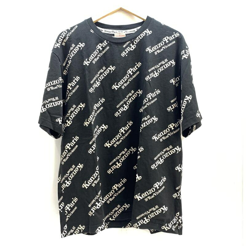 【中古】KENZO×VERDY BY VERDY OVERSIZE TSHIRT 大きさL 黒いこと ケンゾー[92]