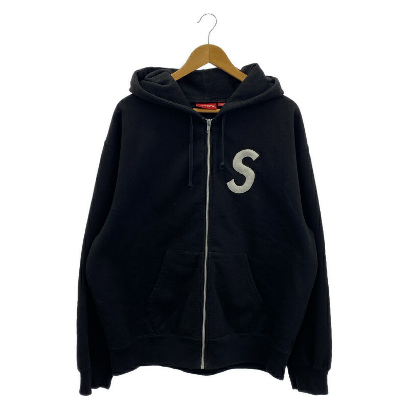 【中古】Supreme ブラック フーディ ジップパーカー サイズL シュプリーム[91]｜お宝創庫