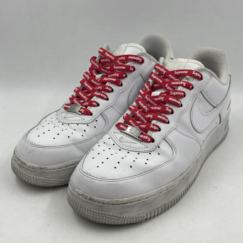 【中古】Supreme×NIKE AIR FORCE 1 LOW \"White\"" 27糎 CU9225-100 ナイキ シュプリーム[24]"