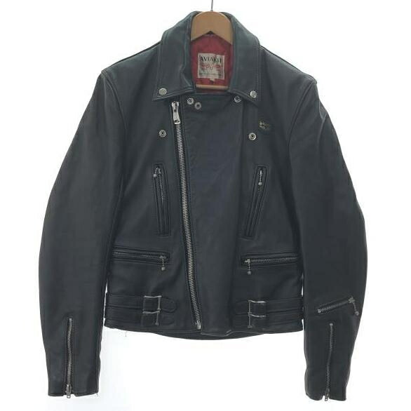 【中古】Lewis Leathers ライトニング ダブルライダースジャケット 34 ブラック ルイスレザーズ[10]｜お宝創庫