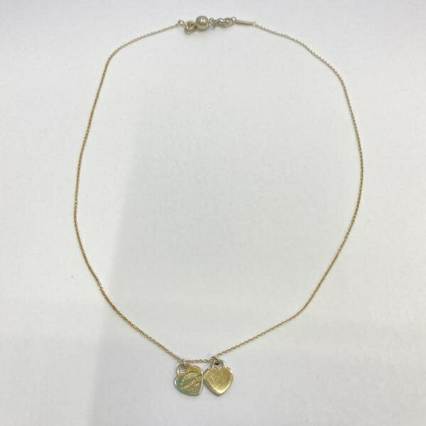 【中古】Tiffany＆Co. リターントゥ ティファニー ダブルハート型 しろがね色925 首飾り △構成成分引き輪社外品 ティファニー[24]