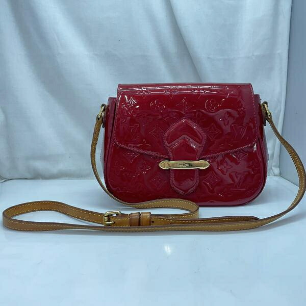 【中古】LOUIS VUITTON 呼びりん御花PM ショルダーバッグ M91728 赤 ルイヴィトン[91]