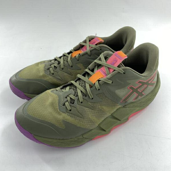 【中古】asics UNPRE ARS LOW2 スニーカー 27糎 1063A083 緑であること パープル サクラ色 アシックス[10]