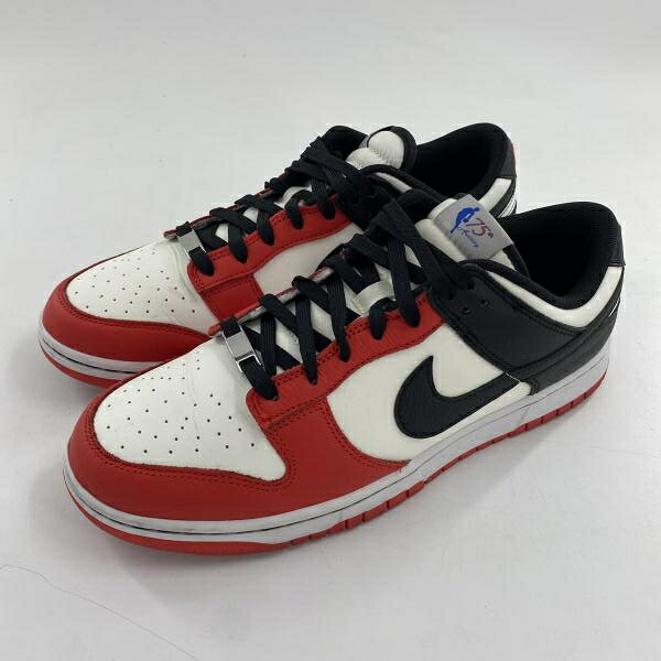 【中古】NBA × NIKE DUNK LOW EMB 75th Anniversary Chicago Bulls スニーカー 29糎 DD3363-100 白いこと 赤いこと 黒いこと ナイキ[10]