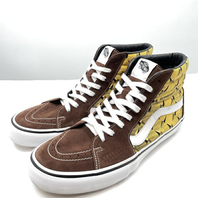 【中古】VANS×Supreme 19ss Diamond Plate SK8-HI PRO 29糎 バンズ×シュプリーム 金剛石 一皿 滑る御機嫌 労働者階級 [17]
