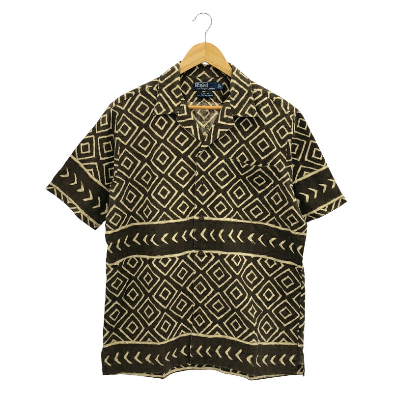 【中古】POLO RALPH LAUREN CLAYTON 半袖シャツ アフリカンバティック M ブラウン ポロラルフローレン[10]｜お宝創庫
