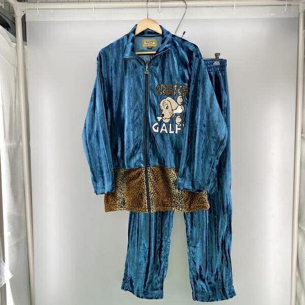 【中古】GALFY いにしえチンピラ セットアップ ブルー size L ガルフィー[24]｜お宝創庫