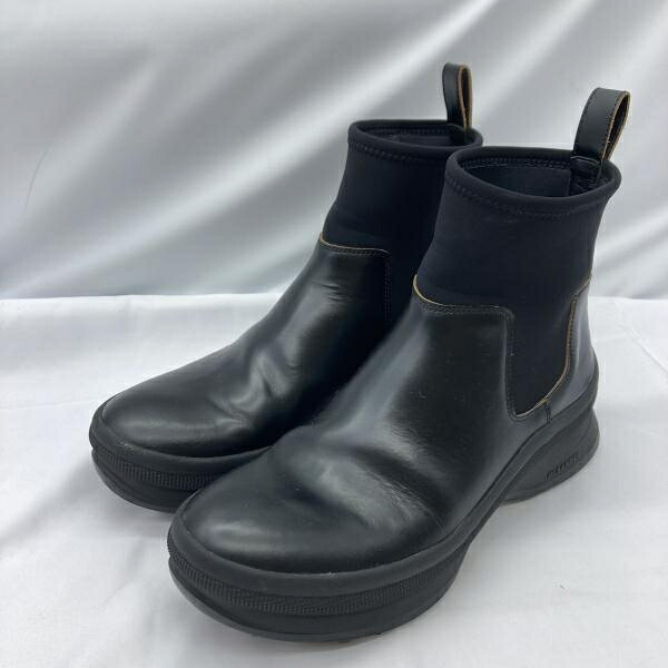 【中古】ジルサンダー ブラックレザーアンクルブーツ サイズ42[19]｜お宝創庫