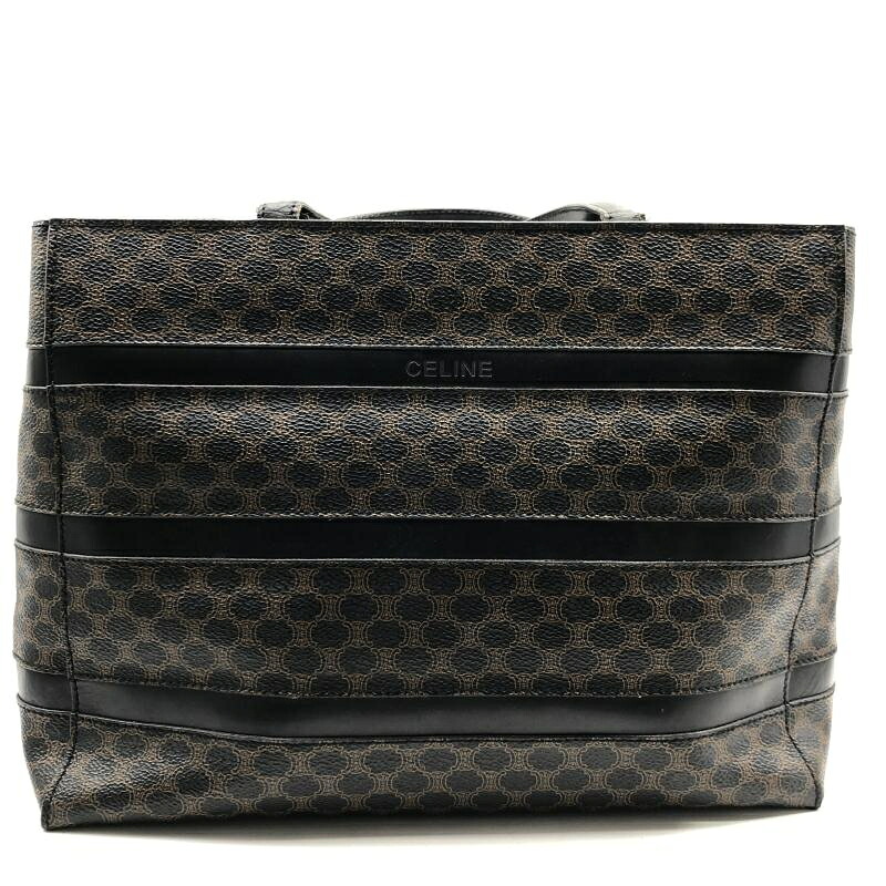 【中古】CELINE トートバッグ マカダム柄 PVC セリーヌ ブラウン[17]｜お宝創庫