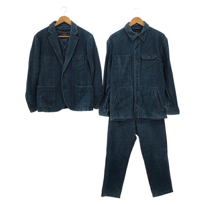 【中古】FREEMANS SPORTING CLUB セットアップ サイズ1 ブルー 日本製 4点セット 汚れあり[91]｜お宝創庫