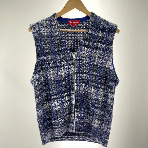 【中古】Supreme 25ss Speckled Zip Up Sweater Vest サイズS 青 シュプリーム[91]｜お宝創庫