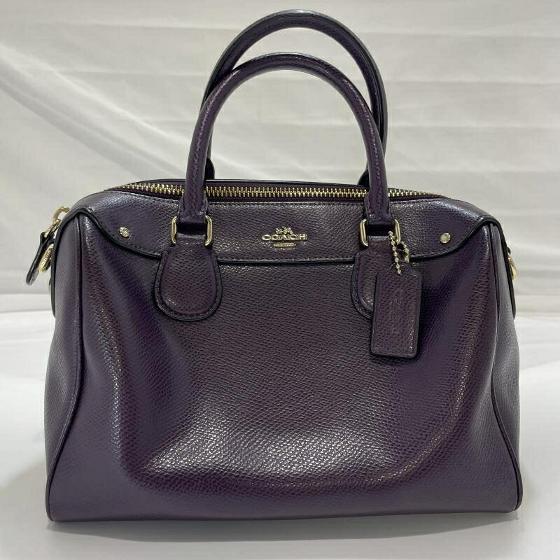 【中古】COACH ハンドバッグ ミニサッチェル F11808 2way レザーパープル [19]｜お宝創庫