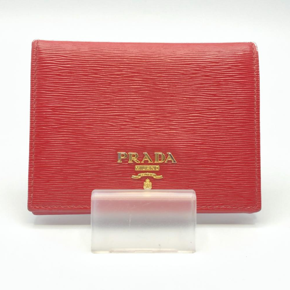 おしゃれ PRADA ﾌﾟﾗﾀﾞ VITTELLO二つ折り財布 ﾚｯﾄﾞ 17 californiabonsai.com