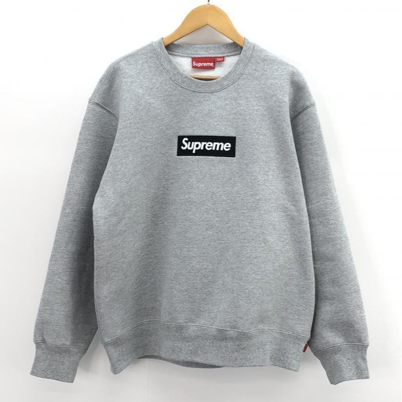 数量は多】 Supreme シュプリーム ボックスロゴ クルーネック M グレー