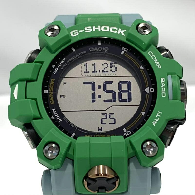 【中古】CASIO G-SHOCK GW-9500KJ-3JR MASTER OF G - LAND MUDMAN EARTHWATCH カシオ ジーショック 緑であること ソーラー電磁波時辰儀[19] その他-バッグ・小物・ブランド雑貨