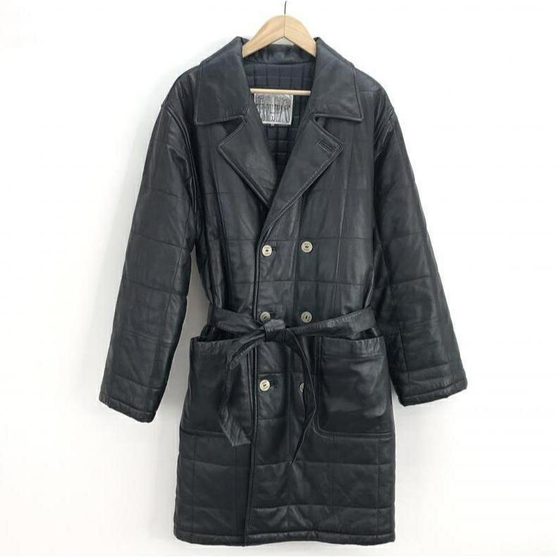 希少✨ペレペレ×マークブキャナン【M】レザージャケット パーカー スタッズ レア】 PELLE PELLE ゴールドスタッズ レザーパーカー M 黒