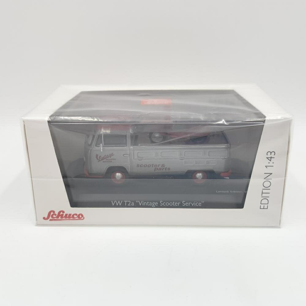 【中古】未開封 Schuco シュコー 450333000 1/43 VW T2a VINTAGE SCOOTER SERVICE ヴェスパPX積載[17]