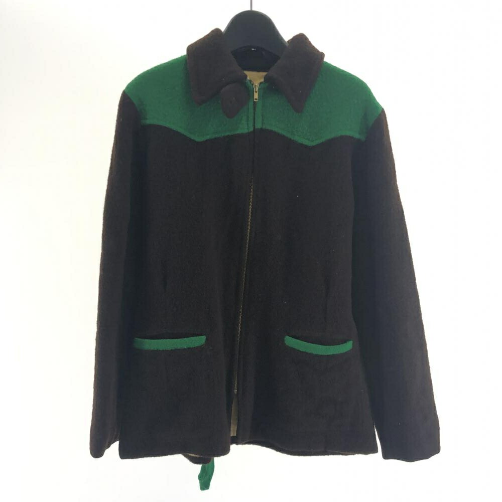 黒 ウール スポーツジャケット ジッパー付き　ヴィンテージ 楽天市場】40s KING O WEAR Wool Sports Jacket 黒 M Vintage
