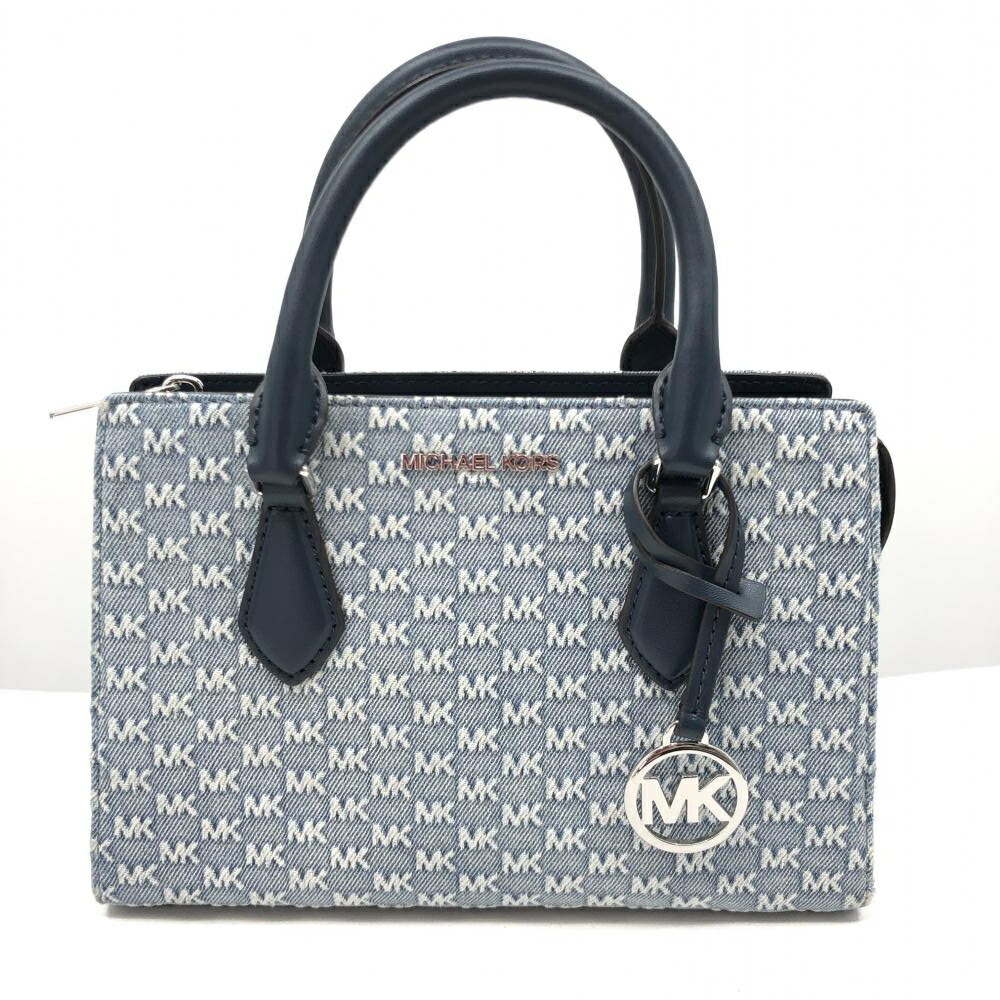 【中古】MICHAEL KORS ウォッシュドデニム センタージップ サッチェル マイケル教科課程[17]