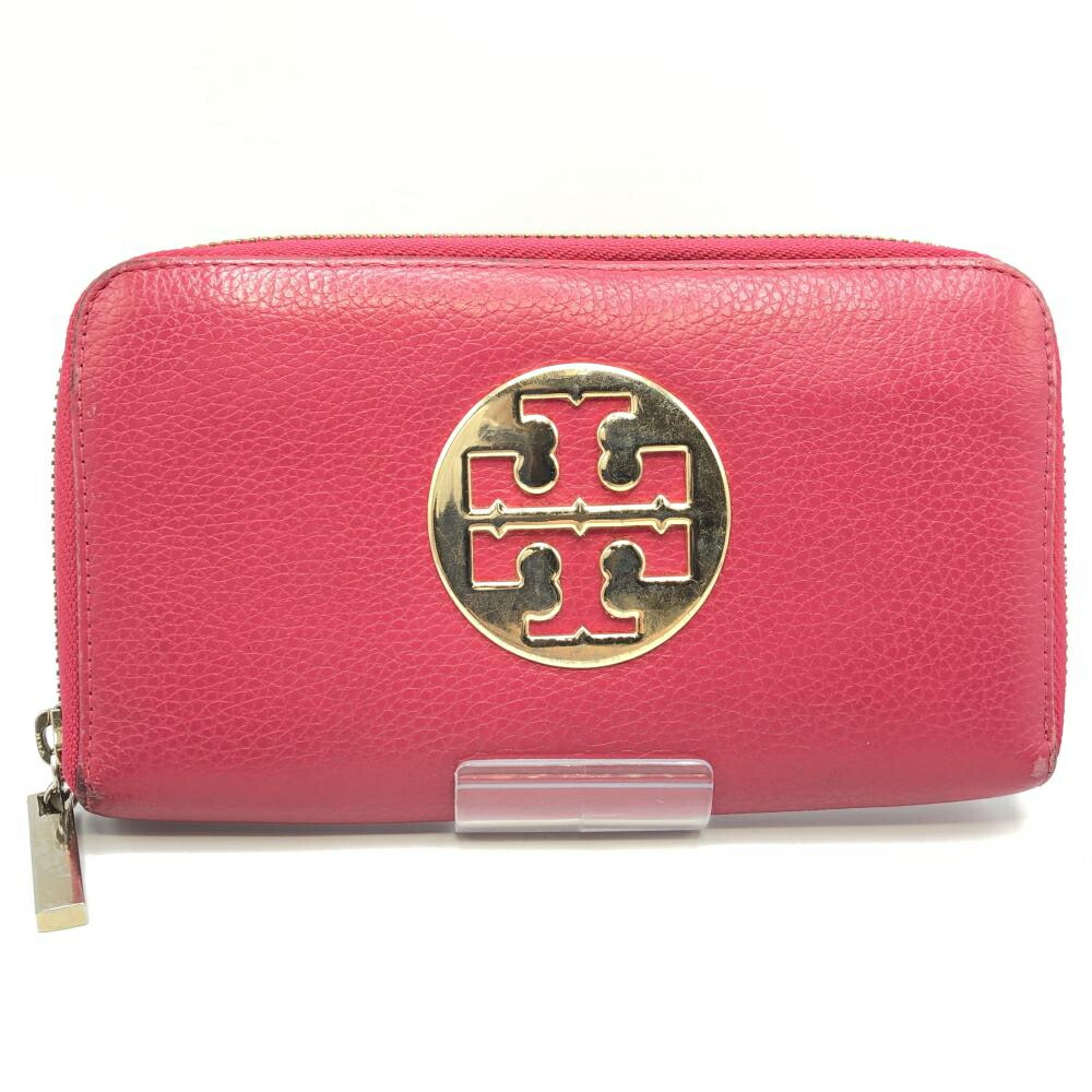 TORY BURCH トリーバーチ　財布　ウォレット　レザー　ピンクゴールド系 TORY BURCH トリーバーチ 長財布 財布 ウォレット ピンク レザー