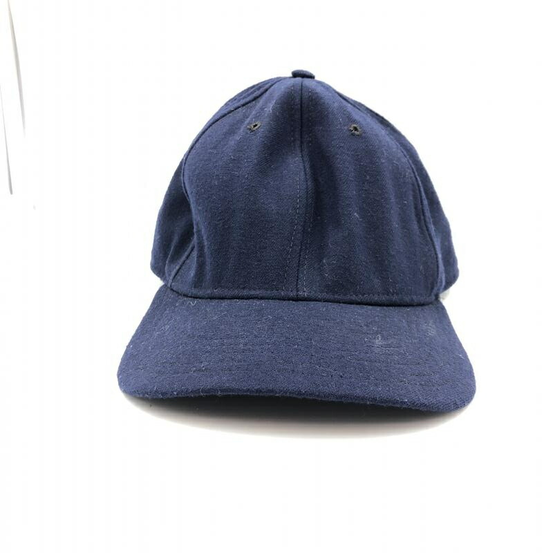 【中古】ニューエラ New era 70～80s vintage　ウールキャップ 無地 紺 ニューエラ[24]