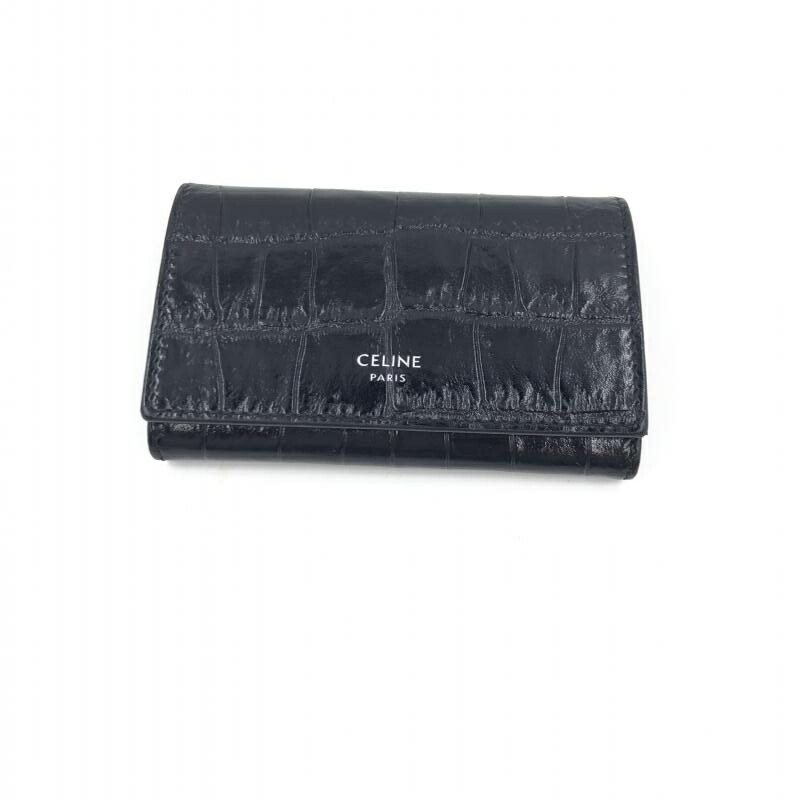 CELINE レザー キーケース ダークブラウン CELINE レザー キーケース ダークブラウン