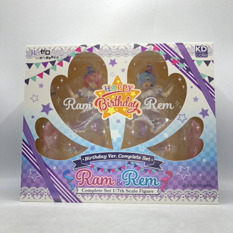【中古】カドカワ　KDcolle Re:ｾﾞﾛから始める異世界生活 ﾗﾑ&ﾚﾑ 生誕祭Ver. ｺﾝﾌﾟﾘｰﾄｾｯﾄ 1/7 完成品ﾌｨｷﾞｭｱ (GOODSMILE ONLINE SHOP限定)　未開封品[70]