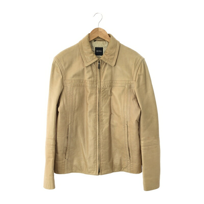 チョコ　ヒューゴボス　ベージュ レザージャケット ベージュ系 M Hugo Boss(ヒューゴボス) レザージャケット(メンズ