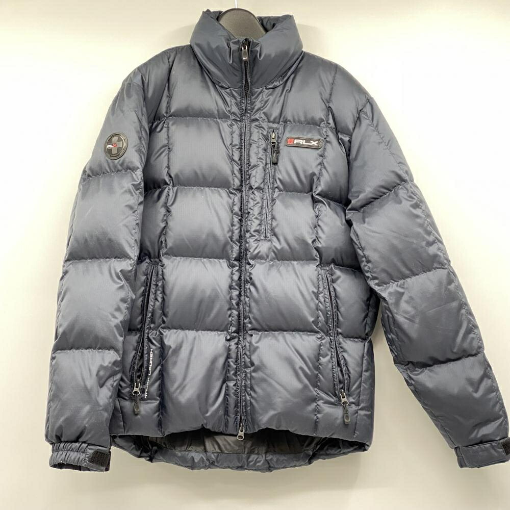 美品 RLX Ralph Lauren アールエルエックス ラルフローレン リバーシブル ダウンジャケット ブルゾン 小さいサイズ XS ブラック×ボーダー レディース 古着 中古 USED 美品 RLX Ralph Lauren アールエルエックス ラルフローレン