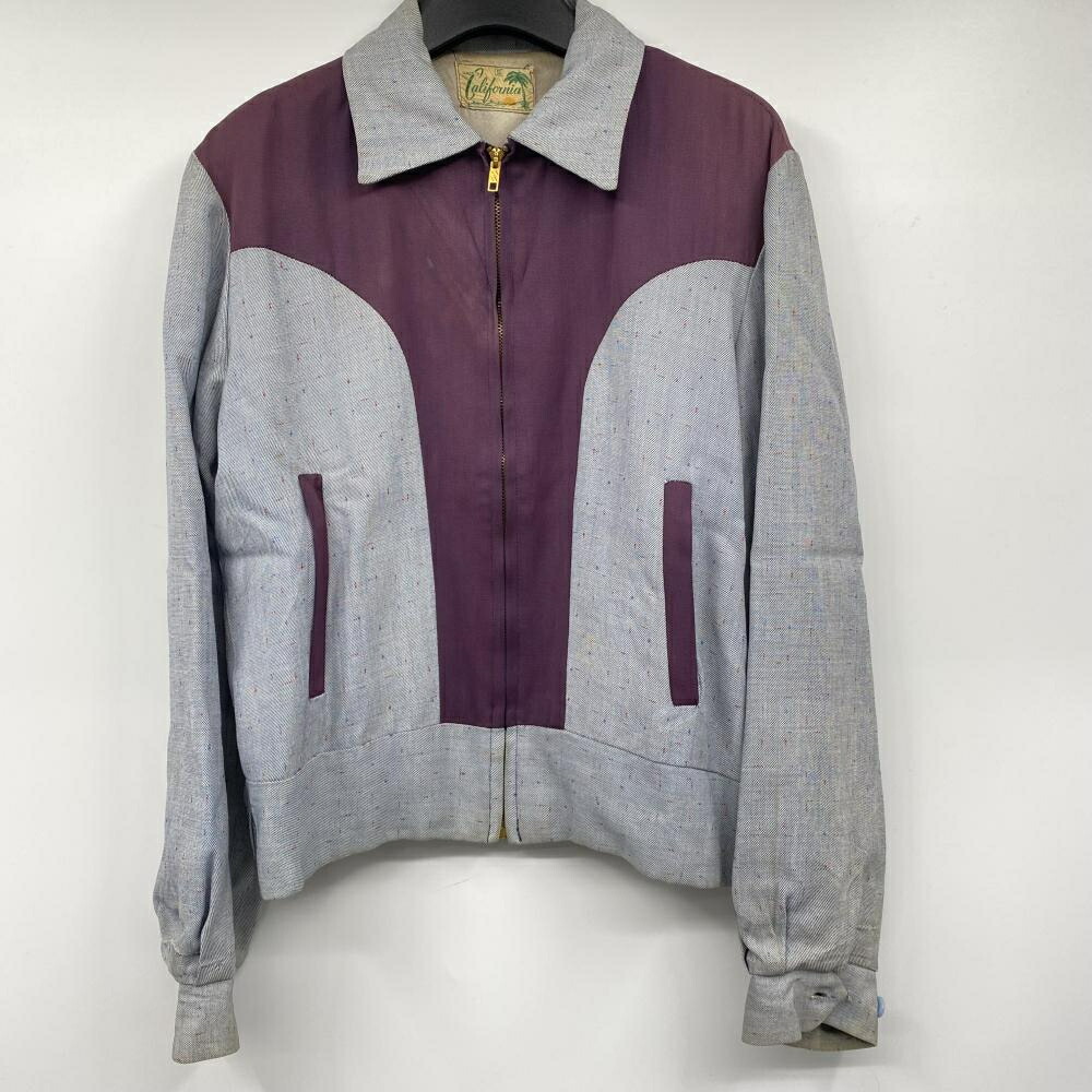 50s 玉虫 ギャバジャン ブラウン リバーシブル 1950sリバーシブルギャバジャン - 古着屋HamburgCafe