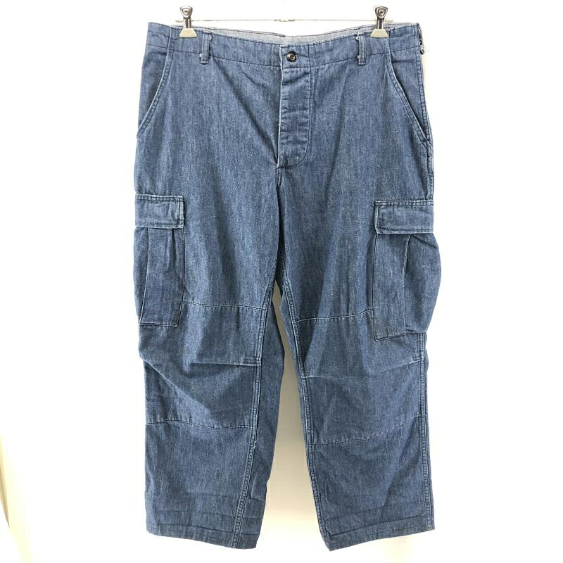 【中古】Brigade Quarter masters Brigade Quarter masters 80s デニムコンバットパンツ 民間品 インディゴ L ※裾汚れ有[24]