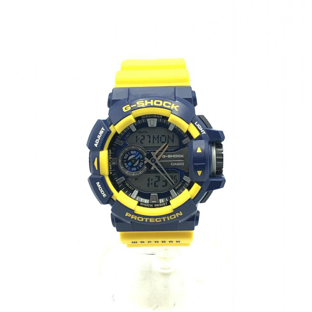 【中古】G-SHOCK クォーツ腕時計 イエロー ブルー GA-400-9BJF　カシオ　ジーショック[17]