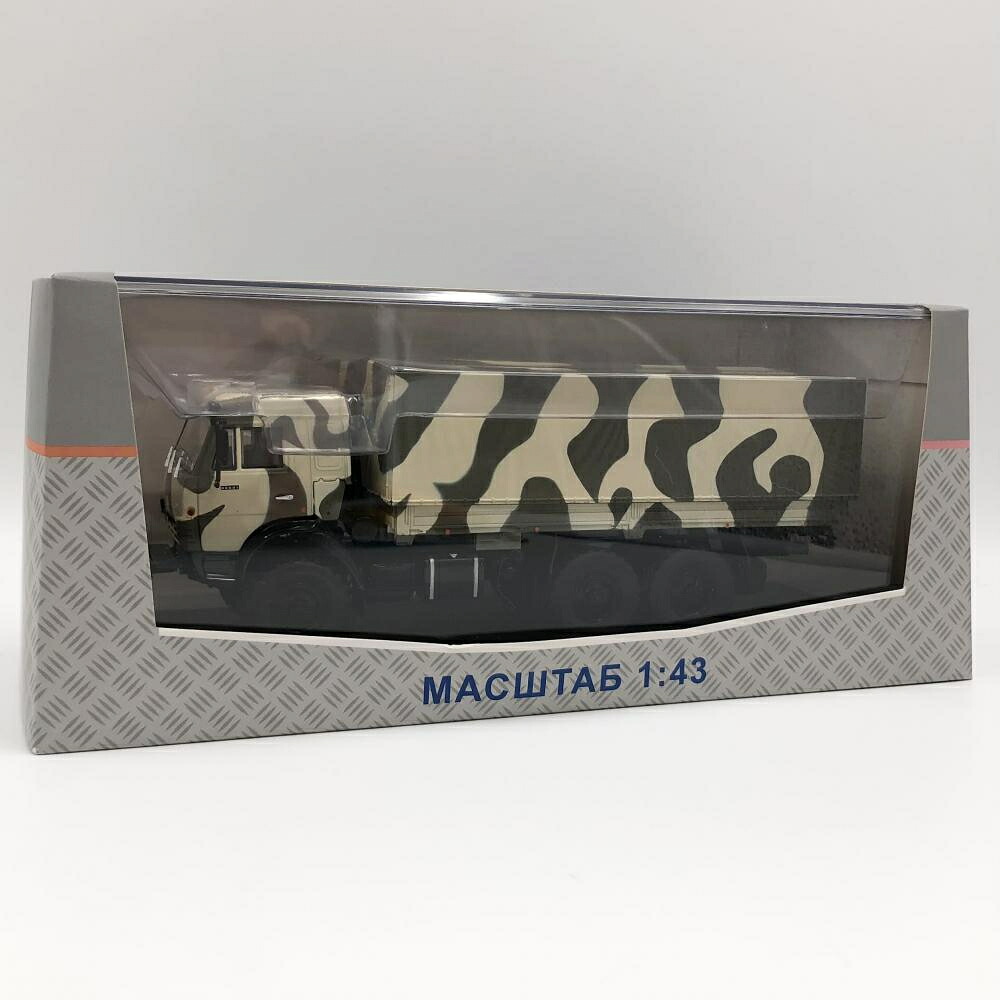 【中古】開封 Start Scale Models 1/43 SSM1303 KAMAZ-53501「マスタング」フラットベッドトラック テント付き カモフラージュカーキ[17]