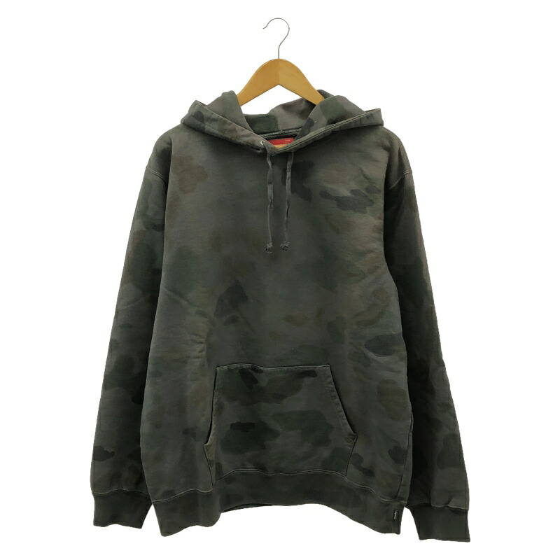 【中古】SUPREME 迷彩柄パーカー XL カーキ シュプリーム[10]