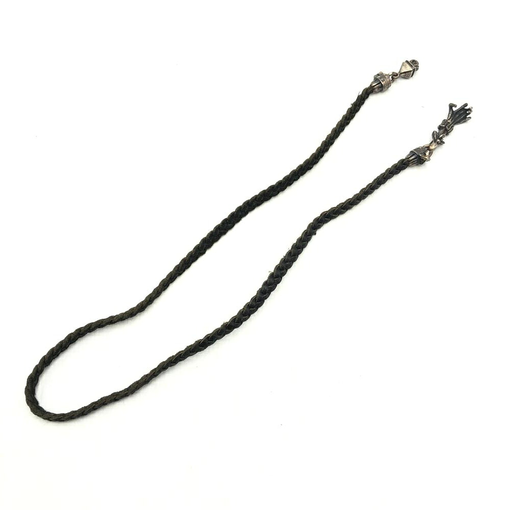 【中古】F.A.L レザーチョーカー ブラック シルバー　エフエーエル[17]