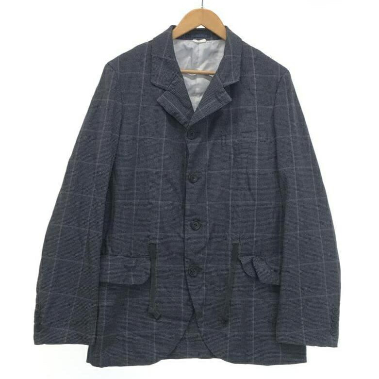 レア✨コムデギャルソンオムドゥ 異素材切替テーラードジャケット　チェック　L COMME des GARCONS HOMME DEUX コムデギャルソンオムドゥ AD2023