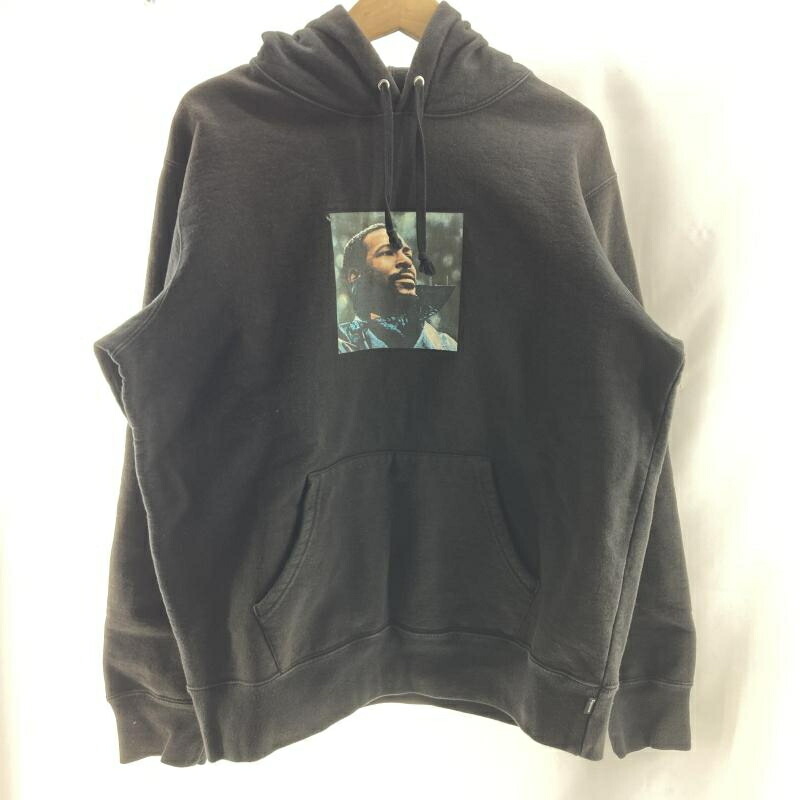 【中古】Supreme 18AW Marvin Gaye Hooded Sweatshirt サイズM ブラック △フードヤケあり シュプリーム[19]