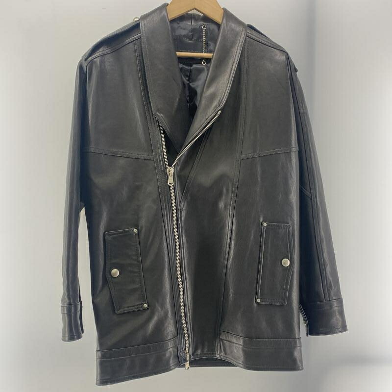 DIESEL BLACKGOLD レザージャケット 黒 シングルライダース 38 ディーゼル ブラックゴールドDIESEL BLACK GOLD レザーライダース