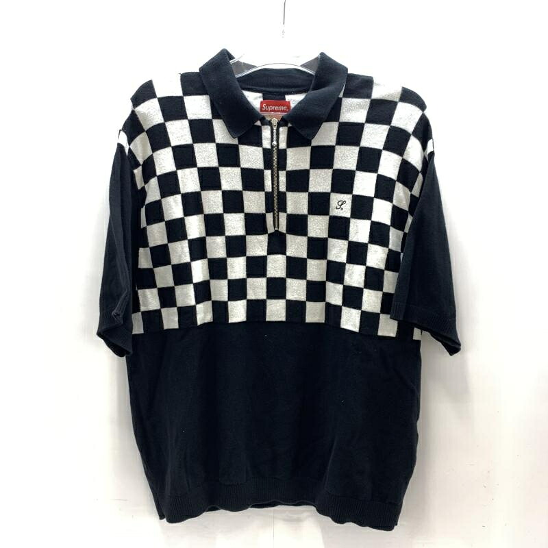 【中古】Supreme 22SS Checkerboard Half Zip Polo M シュプリーム[92]