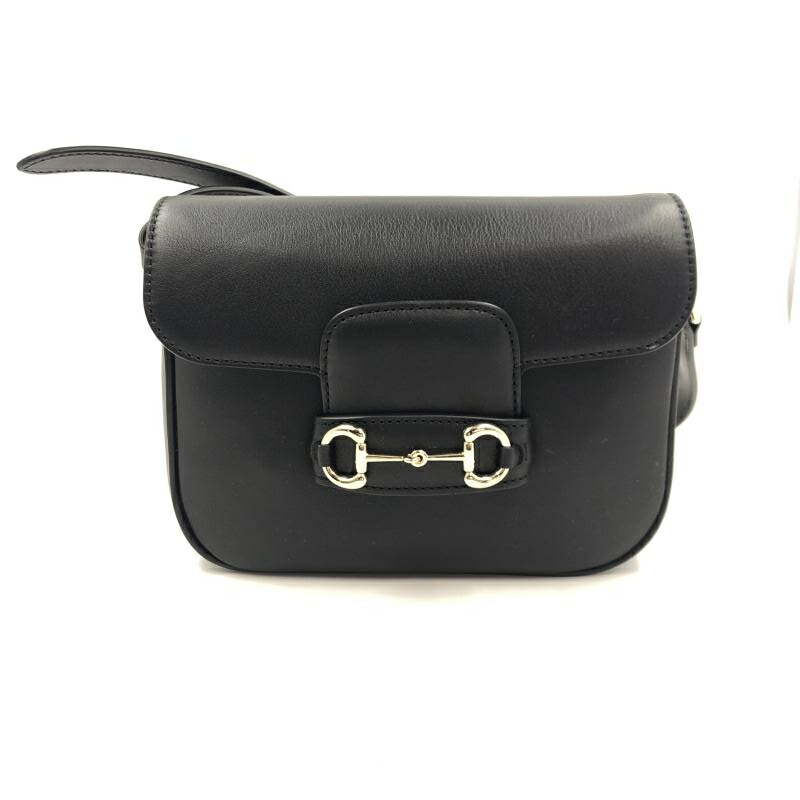 【中古】GUCCI 導管ビット 1955 ショルダーバッグ 815205 黒いこと グッチ[24]