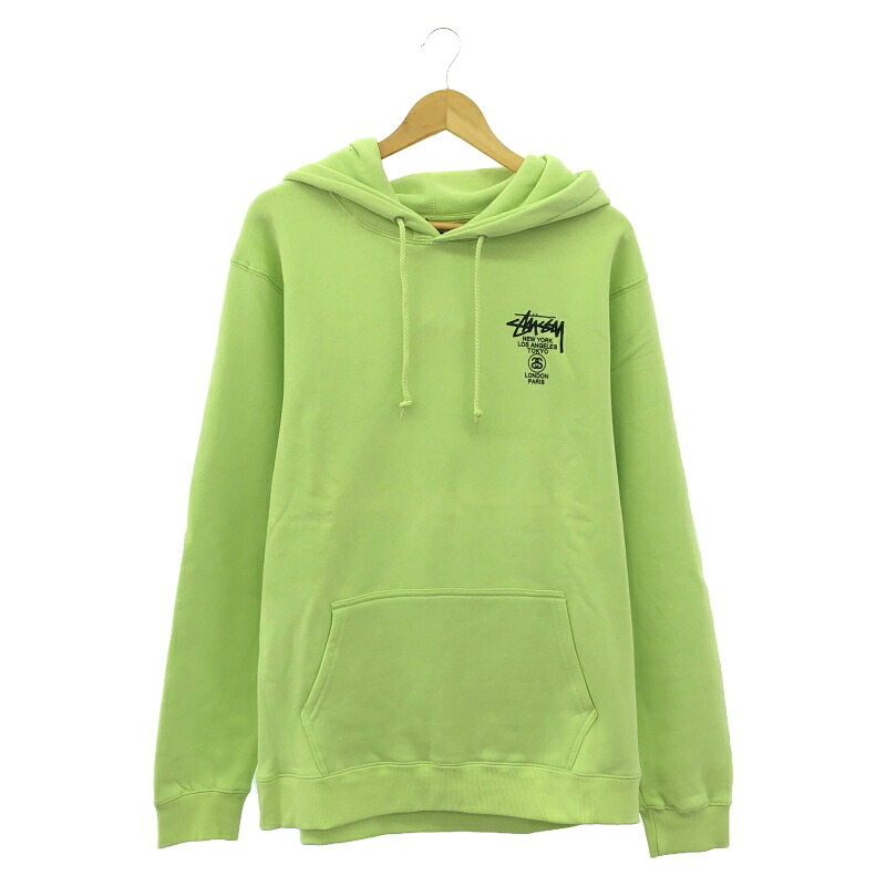 【中古】STUSSY WORLD TOUR ZIP HOODIE パーカー XL ライトグリーン ステューシー[10] 7,903円
