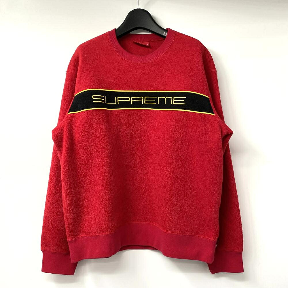 【中古】Supreme 19AW Polartec Crewneck サイズS レッド[19]