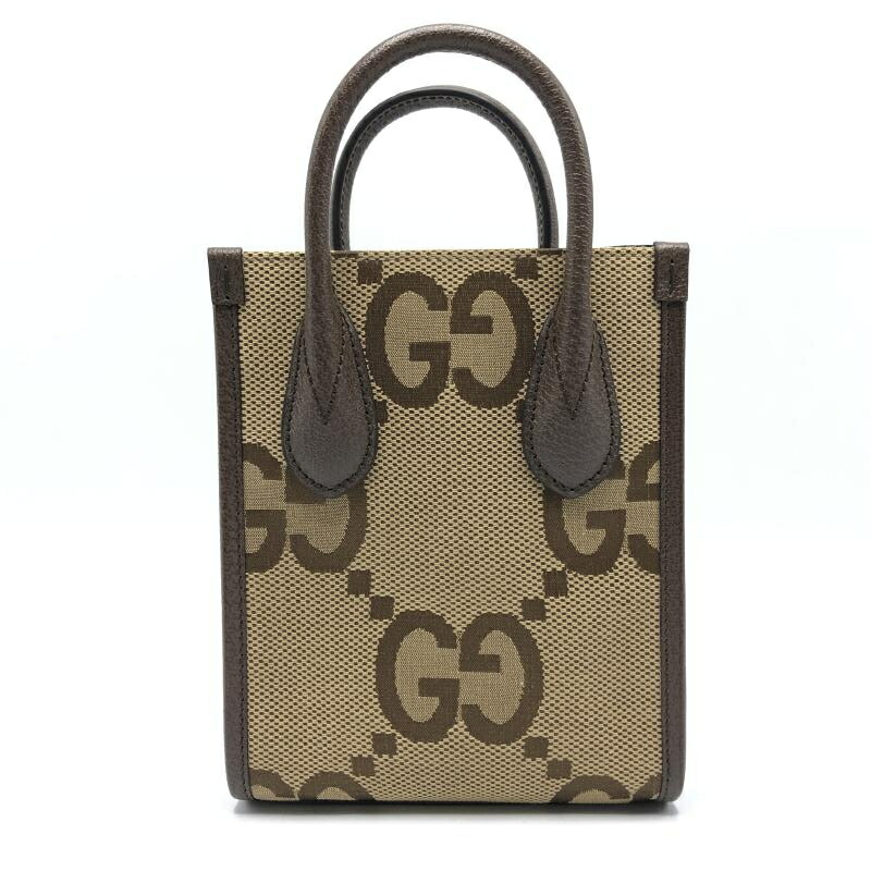 【中古】GUCCI 2way御徒面子 699406 赤銅色 グッチ Jumbo GG帆布[10]