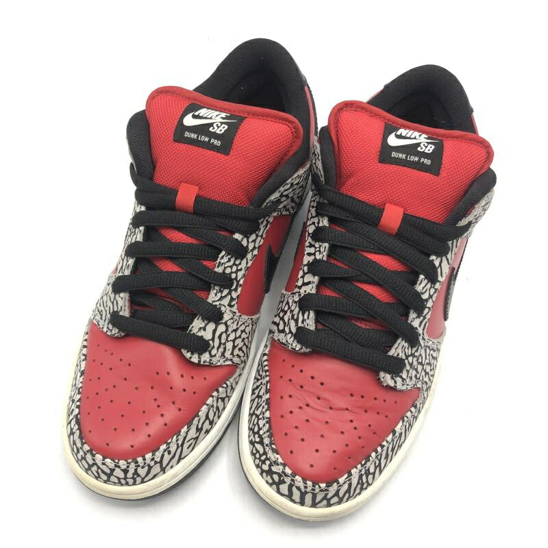 【中古】Supreme × NIKE SB Dunk Low Red Cement 2012 スニーカー 27.5cm 313170-600 レッド ブラック グレー シュプリーム ナイキ[10]